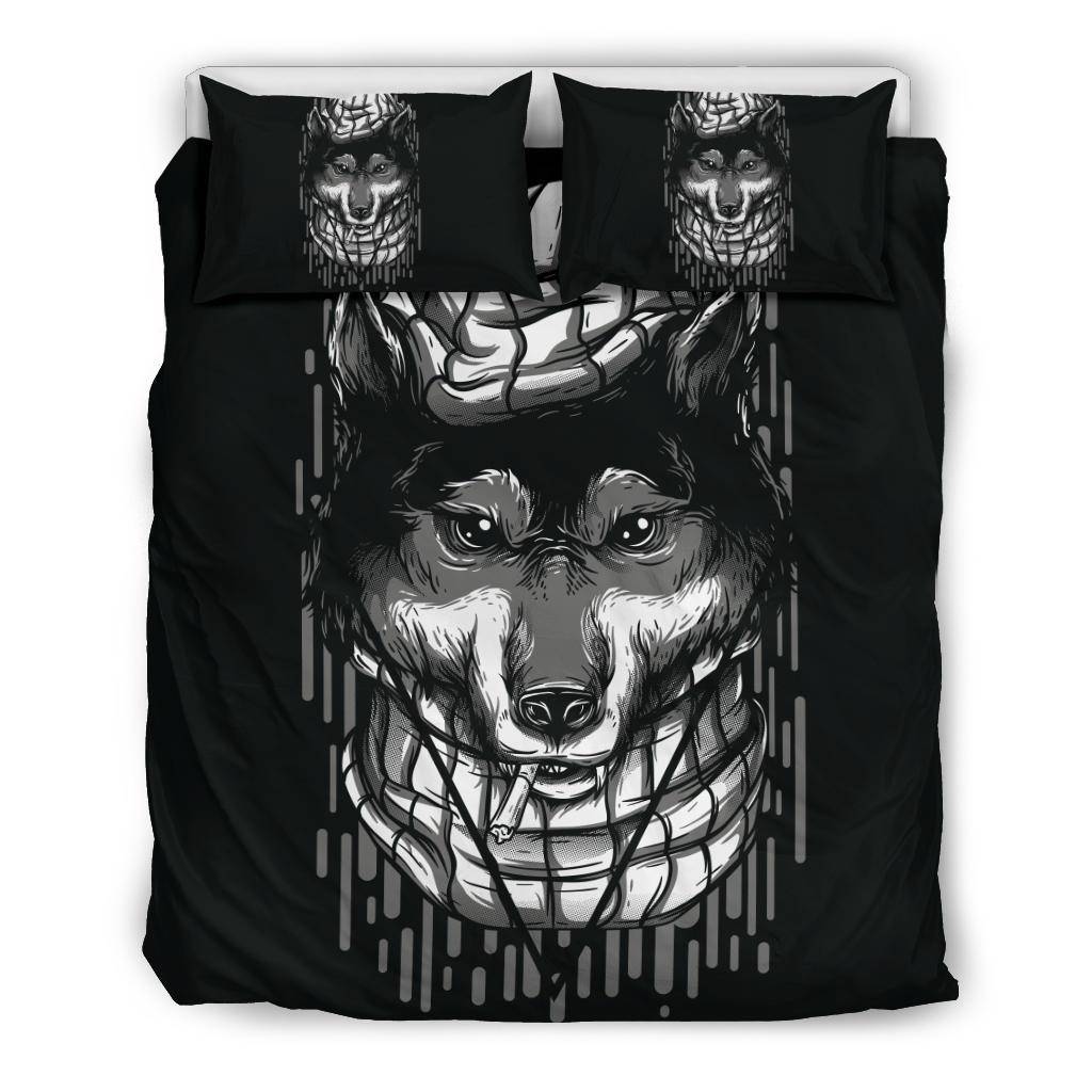 Handsome Wolf Cartoon Bedding Set - Top Content | POD Collection | Free Shipping