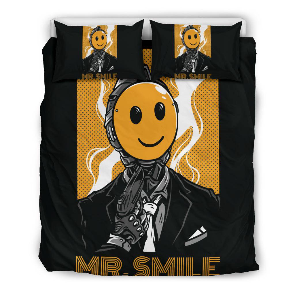 Mr Smile Emoji Art Cartoon Bedding Set - Top Content | POD Collection | Free Shipping