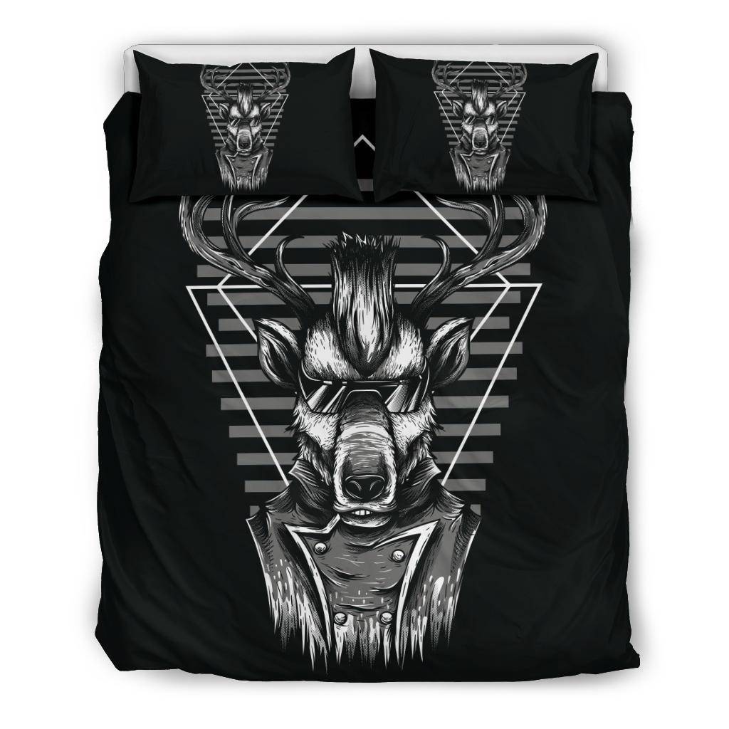 Node Cool Deer Black and White Art Bedding Set - Top Content | POD Collection | Free Shipping