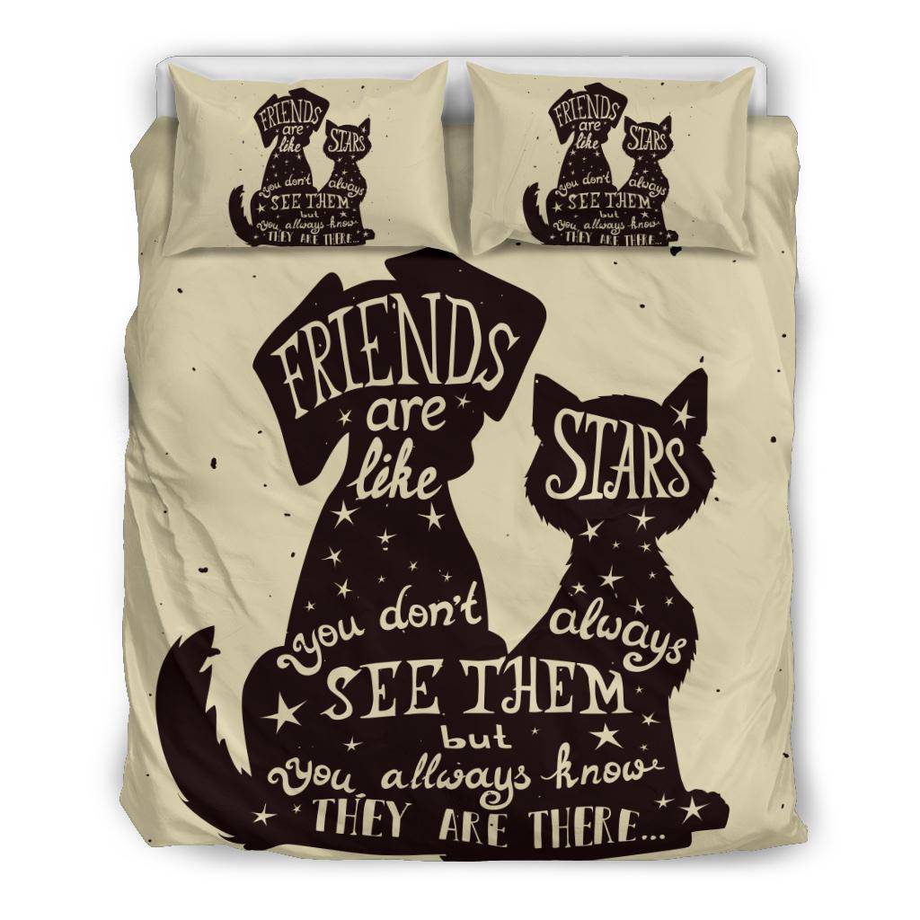 Pets Friends Are Like Stars Bedding Set - Top Content | POD Collection | Free Shipping