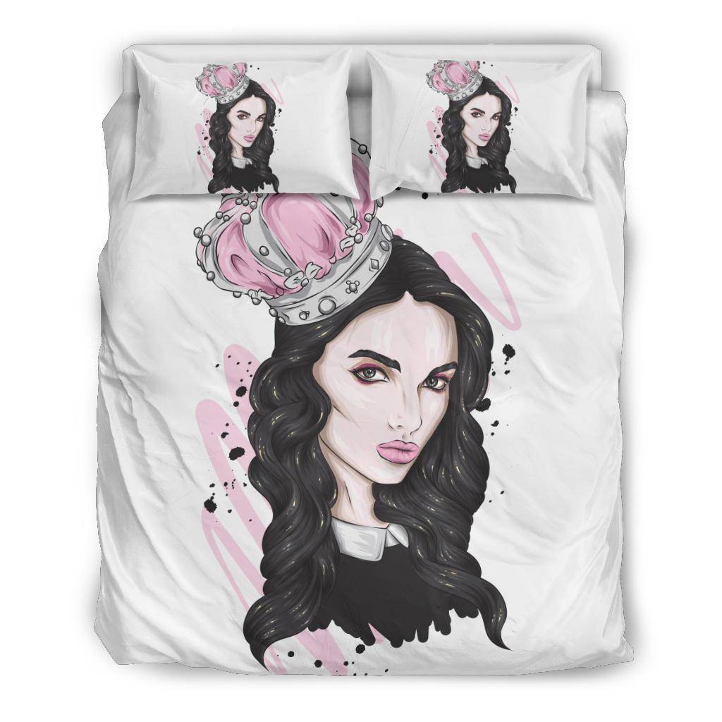 Beautiful Crown Girl Cartoon Bedding Set - Top Content | POD Collection | Free Shipping