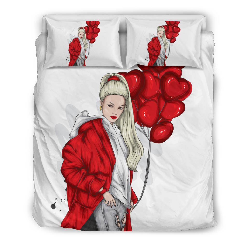 Beautiful Heart Balloon Girl Bedding Set - Top Content | POD Collection | Free Shipping