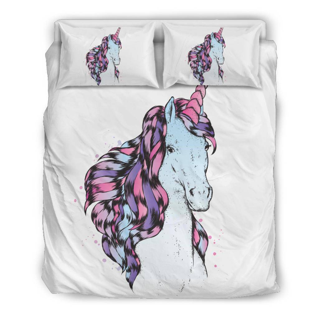 Beautiful Pink Unicorn Cartoon Bedding Set - Top Content | POD Collection | Free Shipping