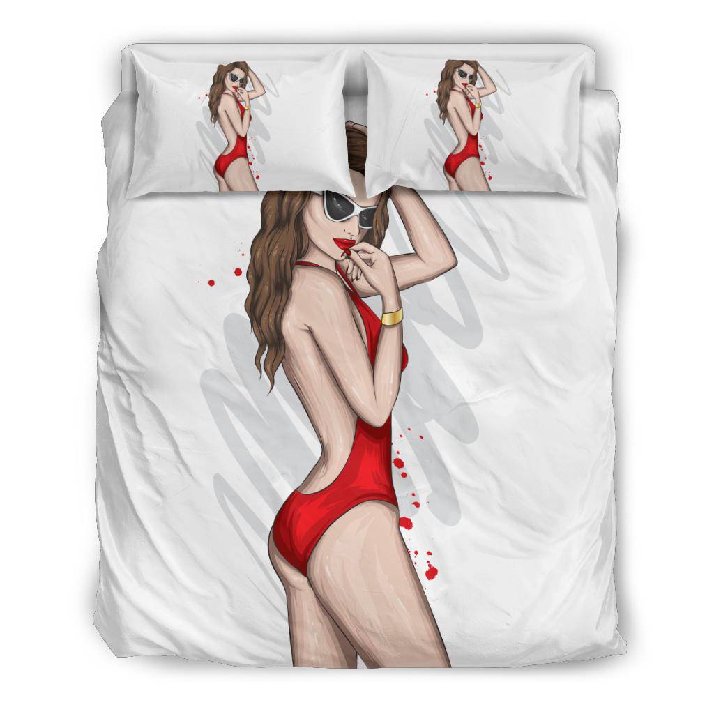 Beautiful Swimsuit Beach Girl Bedding Set - Top Content | POD Collection | Free Shipping