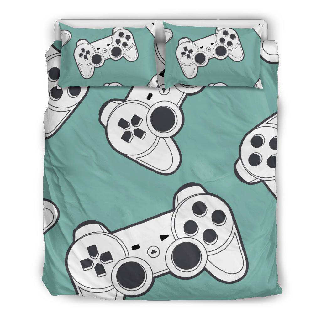 Cartoon Joystick Gamer Background Bedding Set - Top Content | POD Collection | Free Shipping