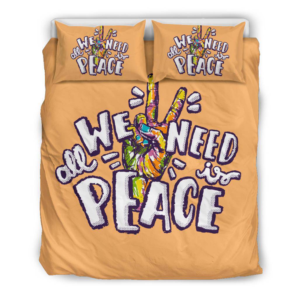 Colourful Hand All you need is peace Bedding Set - Top Content | POD Collection | Free Shipping