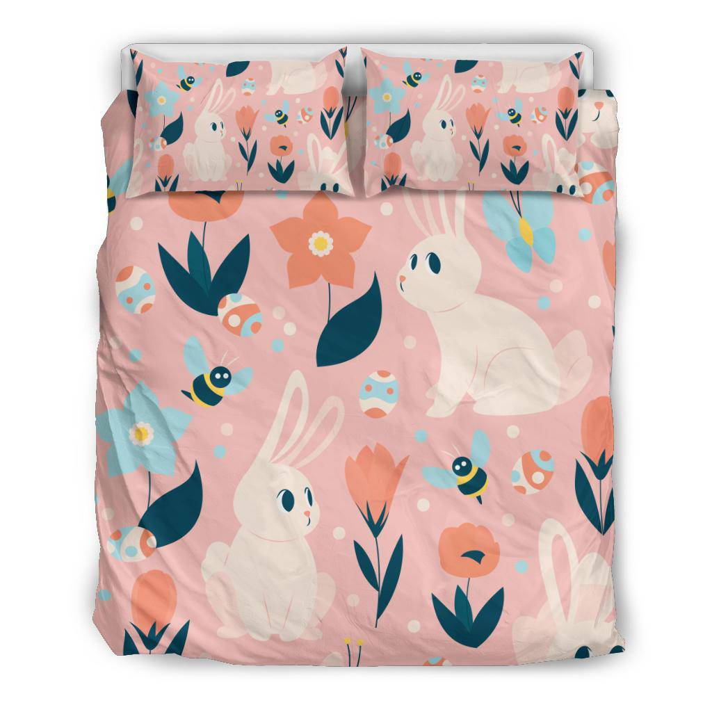 Cute Easter Bunny Spring Colours Cartoon Bedding Set - Top Content | POD Collection | Free Shipping