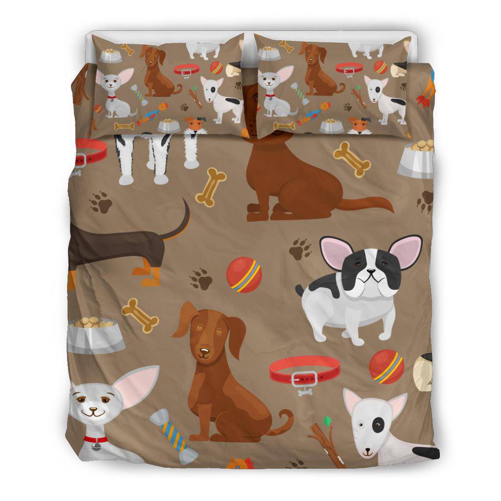 Cute Funny Dog Cartoon Background Bedding Set - Top Content | POD Collection | Free Shipping