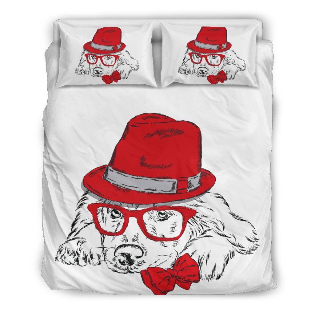 Cute Labrador Puppy Wearing Glasses and Hat Bedding Set - Top Content | POD Collection | Free Shipping