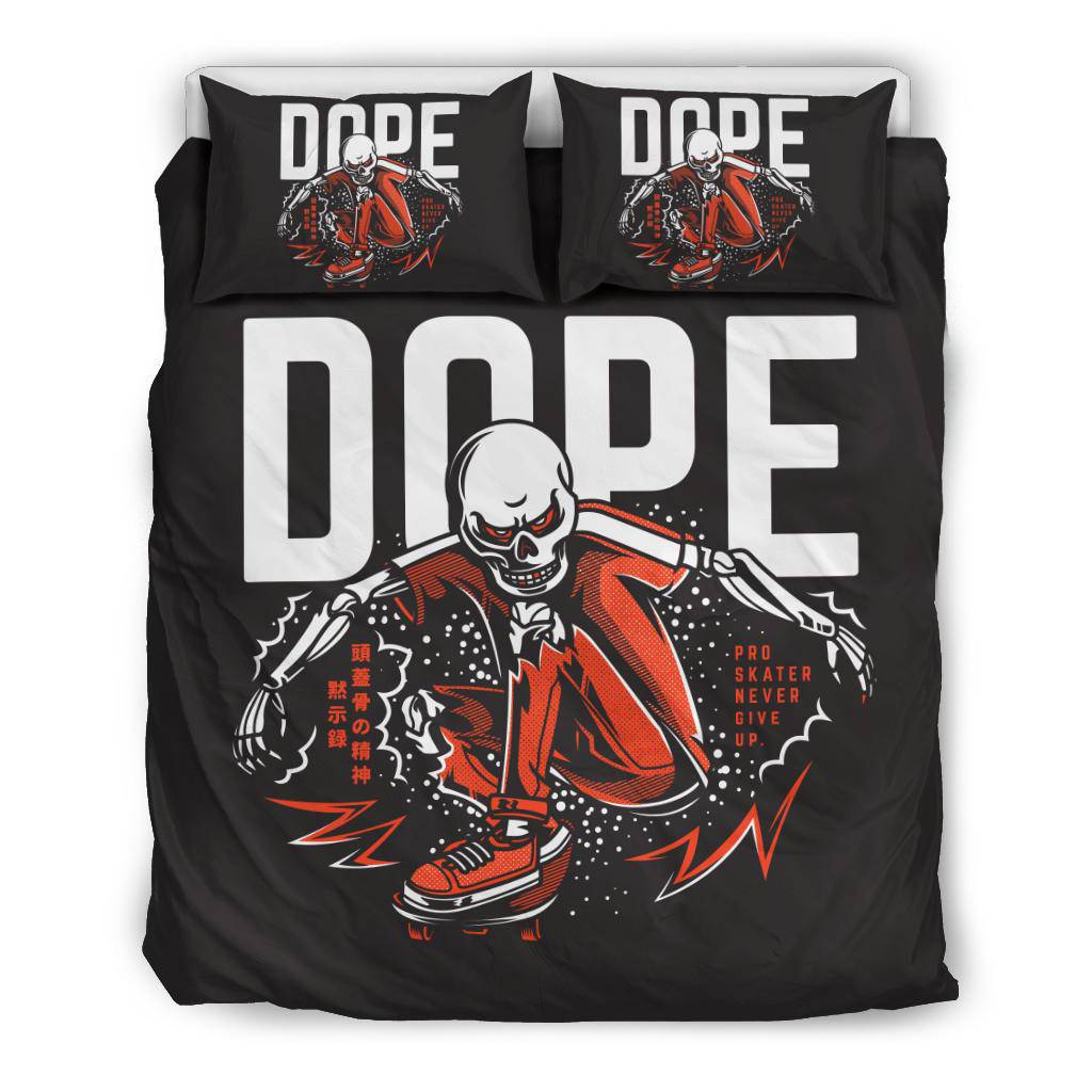 Dope Pro Skeleton Skater Japanese Art Cartoon Bedding Set - Top Content | POD Collection | Free Shipping