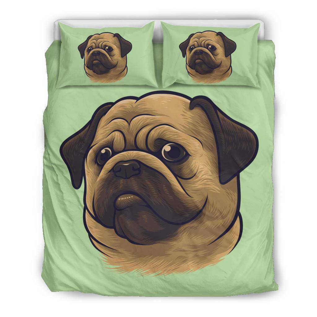 Pug Dog Pet Cartoon Portrait Bedding Set - Top Content | POD Collection | Free Shipping