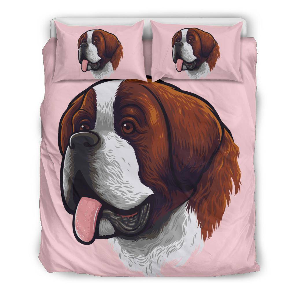 Saint Bernard Dog Cartoon Portrait Bedding Set - Top Content | POD Collection | Free Shipping