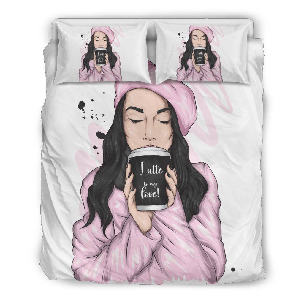 I Love Coffee Girl Beret Bedding Set - Top Content | POD Collection | Free Shipping