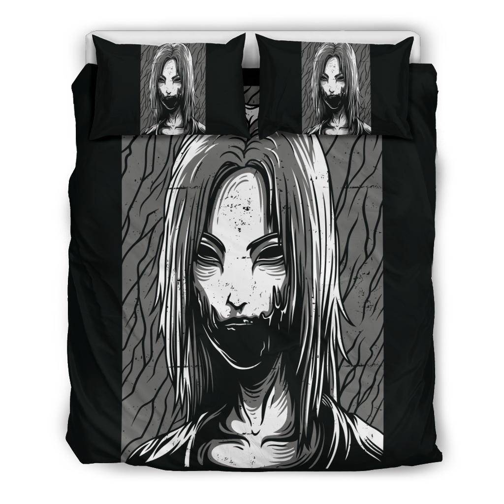 Pretty Scary Slayer Black And White Drawing Bedding Set - Top Content | POD Collection | Free Shipping