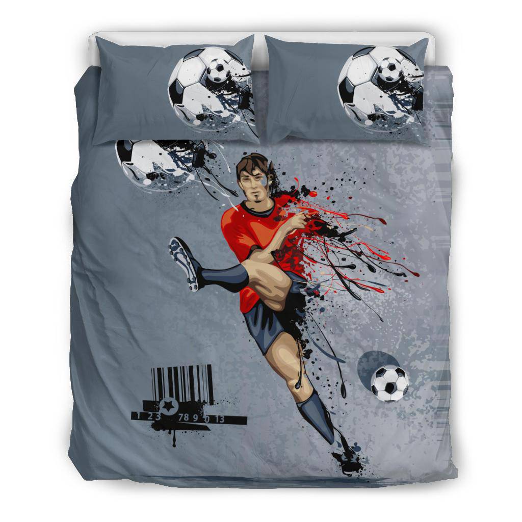 Pro Football Player Kicking Ball Cartoon Bedding Set - Top Content | POD Collection | Free Shipping