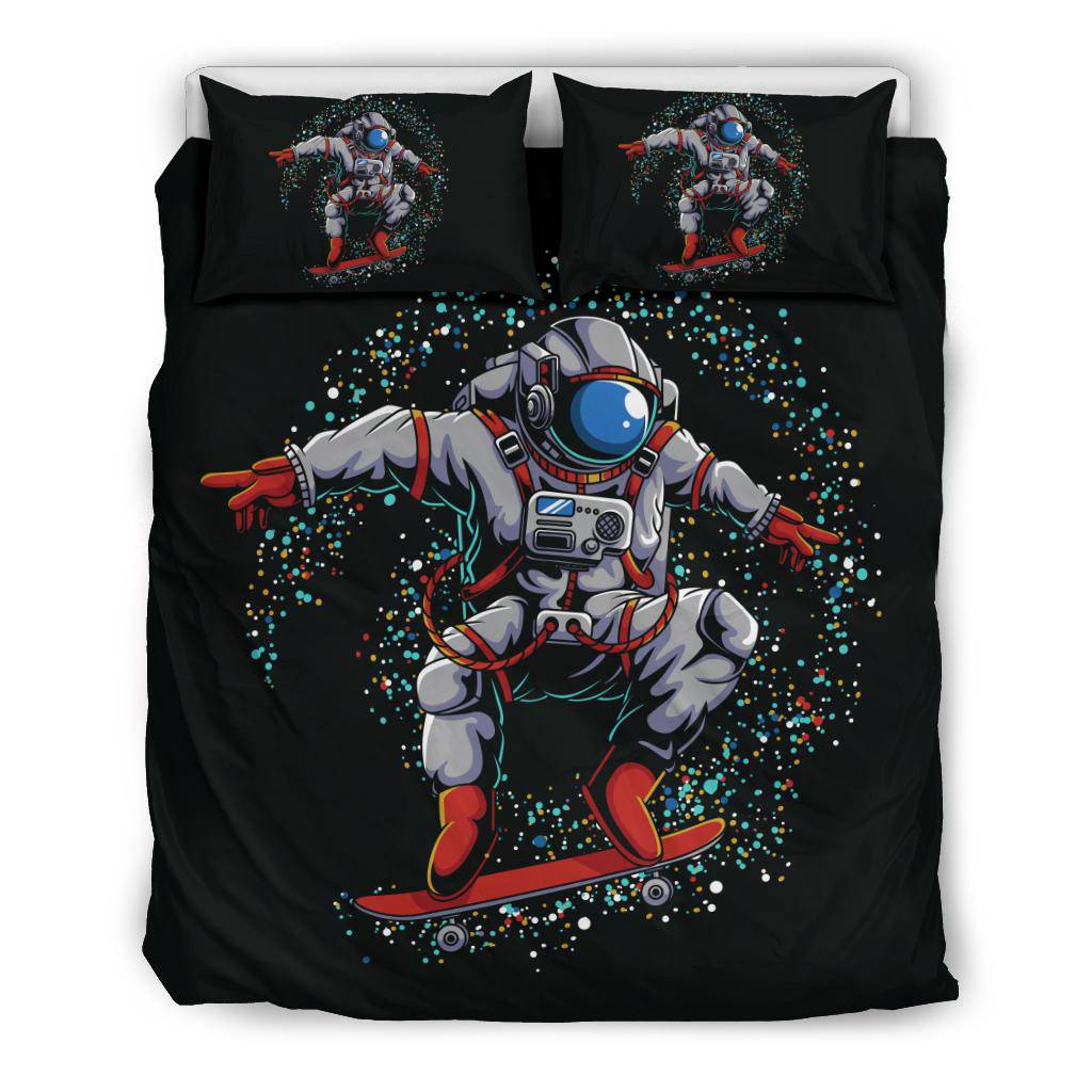 Astronaut Skateboard Outer Space Galaxy Bedding Set - Top Content | POD Collection | Free Shipping