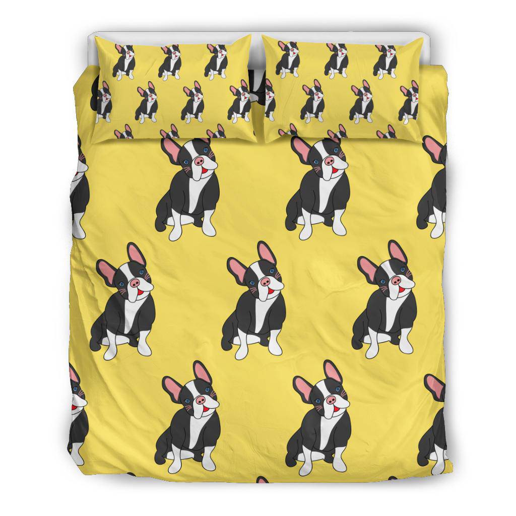 Cute French Bulldog Yellow Background Bedding Set - Top Content | POD Collection | Free Shipping