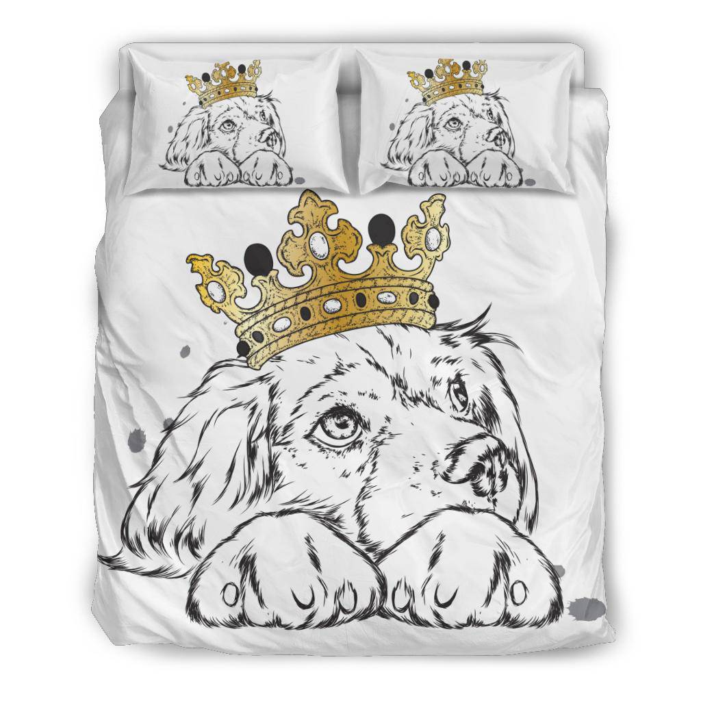 Cute Puppy King Drawing Cartoon Illustration Bedding Set - Top Content | POD Collection | Free Shipping