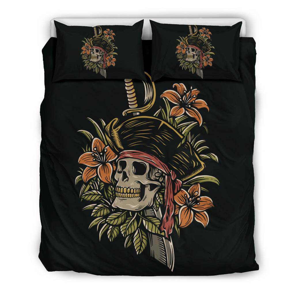 Dead Pirate Skull Cool Cartoon Illustration Bedding Set - Top Content | POD Collection | Free Shipping