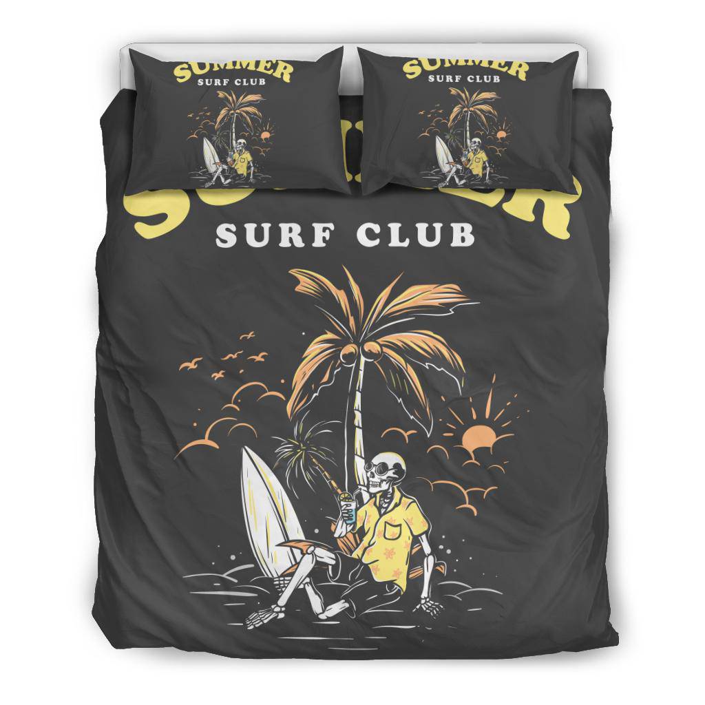 Summer Surf Vibes Skull Art Cartoon Bedding Set - Top Content | POD Collection | Free Shipping