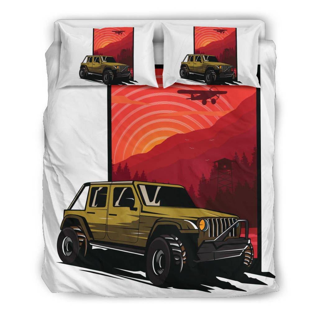 Sunset Car 4x4 Adventure Bedding Set - Top Content | POD Collection | Free Shipping