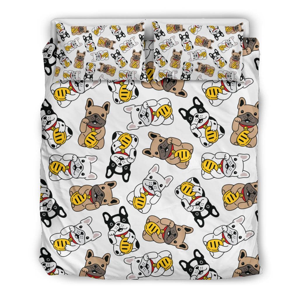 French Bulldog Cute Seamless Cartoon Pattern Bedding Set - Top Content | POD Collection | Free Shipping