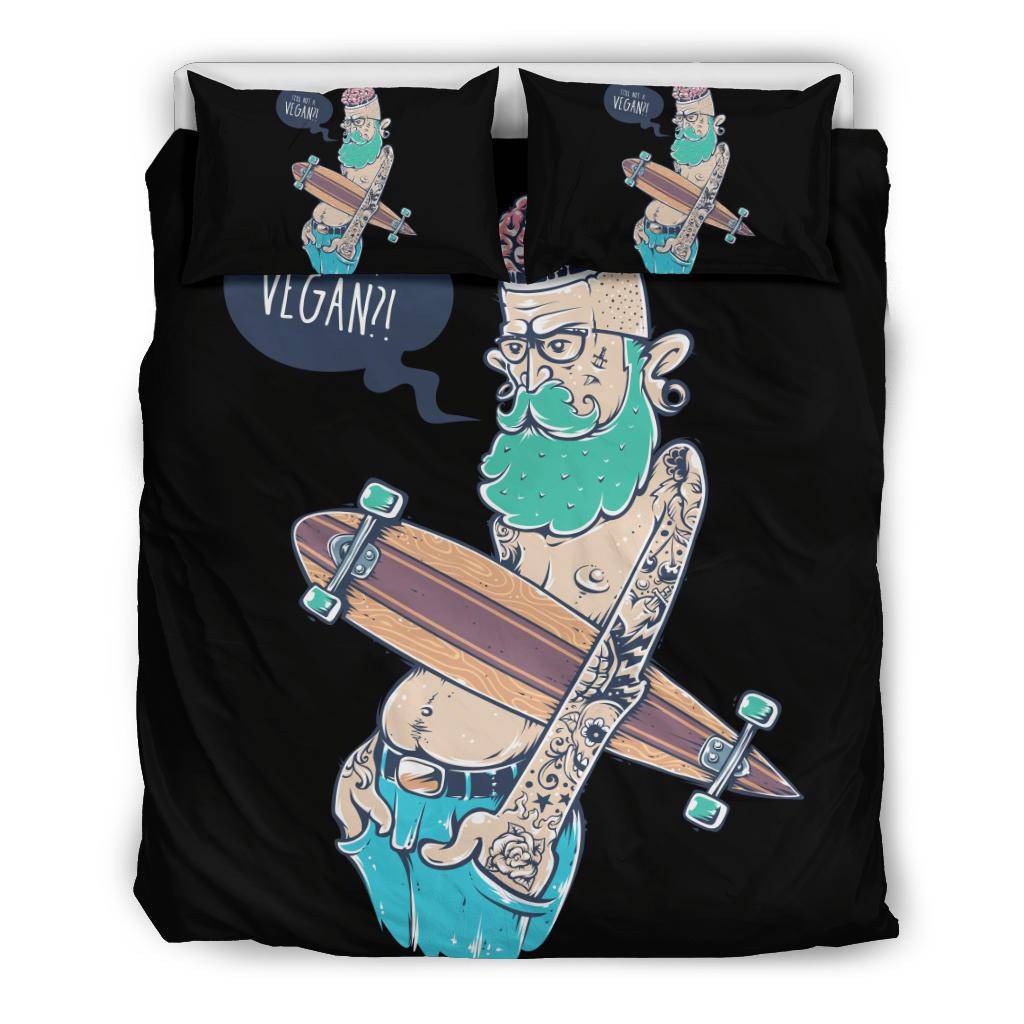 Hipster Vegan Funny Cool Cartoon Bedding Set - Top Content | POD Collection | Free Shipping