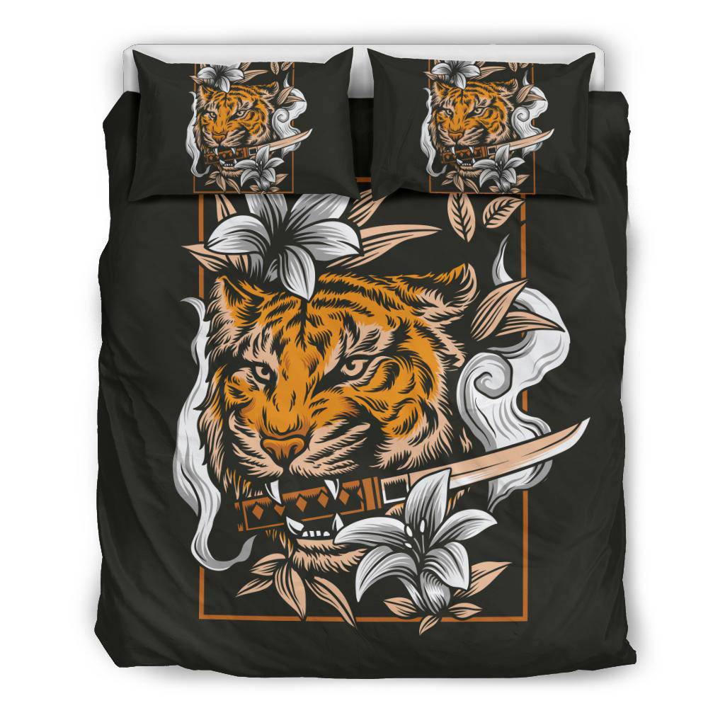 Japanese Tiger Head With Katana Sword Art Bedding Set - Top Content | POD Collection | Free Shipping