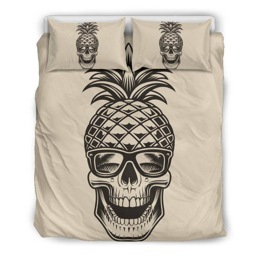 Pineapple Skull Cool Illustration Cartoon Bedding Set - Top Content | POD Collection | Free Shipping