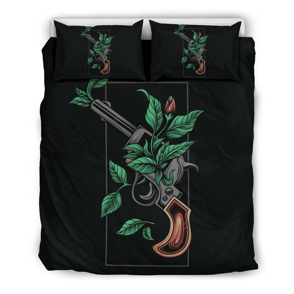 Plants Taken Over Classic Gun Illustration Bedding Set - Top Content | POD Collection | Free Shipping