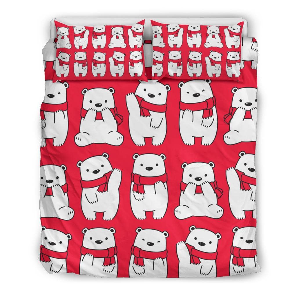 Polar Bear Seamless Background Illustration Bedding Set - Top Content | POD Collection | Free Shipping