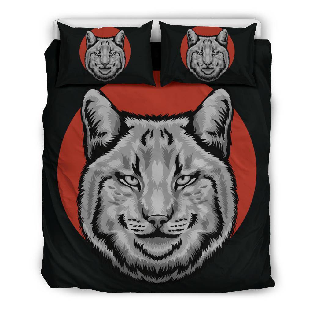 Red Moon Cat Head Cartoon Illustration Bedding Set - Top Content | POD Collection | Free Shipping