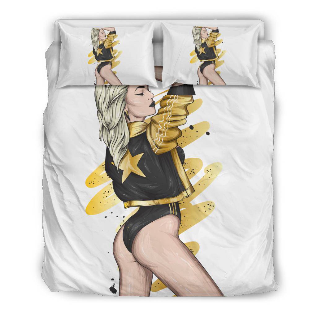 Stylish Blonde Beautiful Girl Star Cartoon Bedding Set - Top Content | POD Collection | Free Shipping