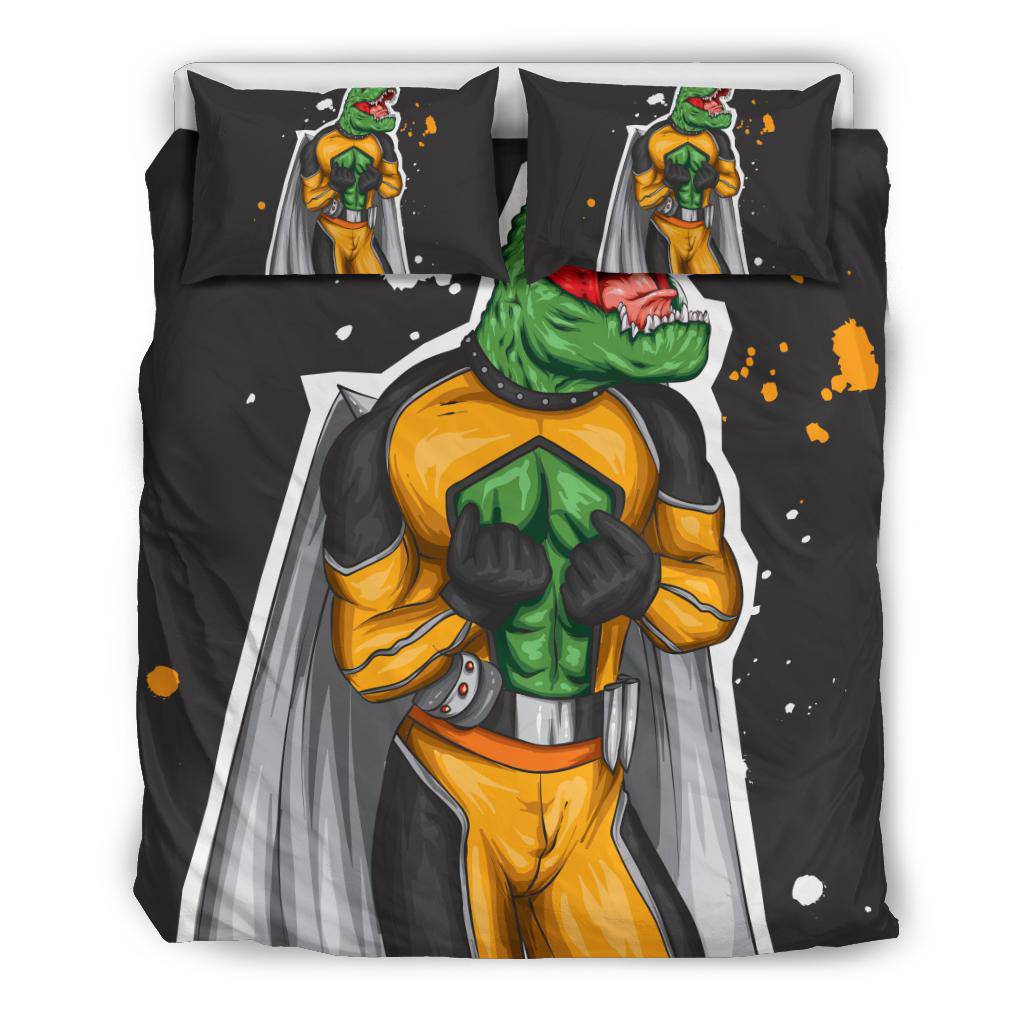 Superhero Costume Dinosaur Cartoon Bedding Set - Top Content | POD Collection | Free Shipping