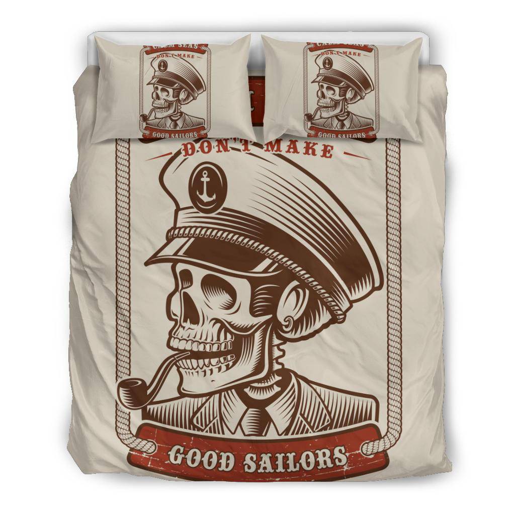 Vintage Skull Captain Cartoon Good Sailors Bedding Set - Top Content | POD Collection | Free Shipping