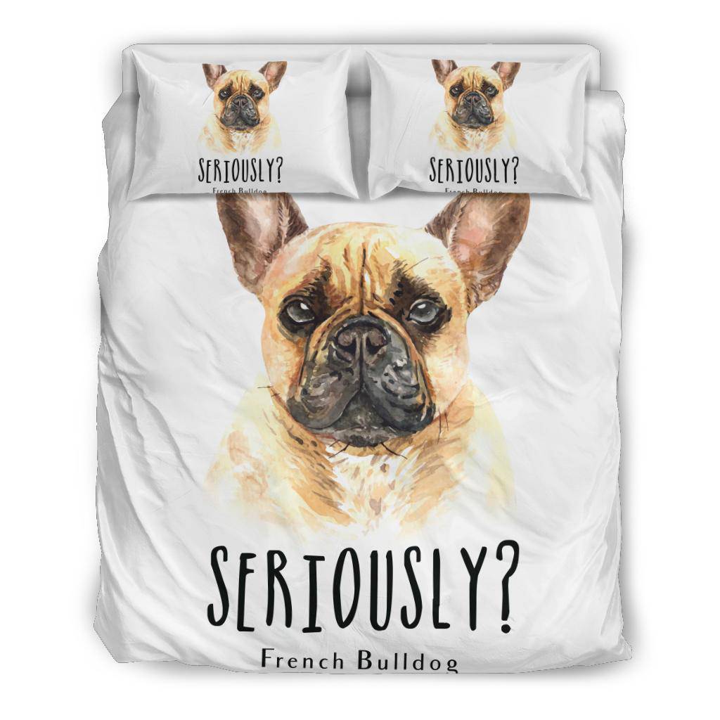 French Bulldog Bedding Set, Watercolor Portrait Illustration - Top Content | POD Collection | Free Shipping