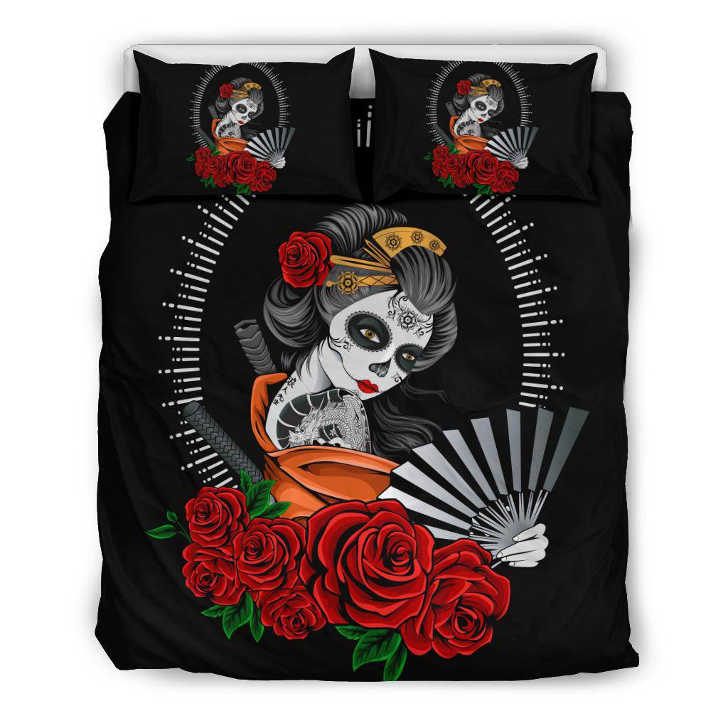 Geisha Rose Flower Beautiful Illustration Bedding Set - Top Content | POD Collection | Free Shipping