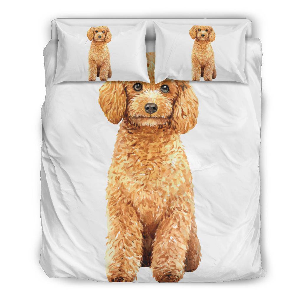 Hand Drawn Poodle Dog Bedding Set, Watercolor Illustration - Top Content | POD Collection | Free Shipping