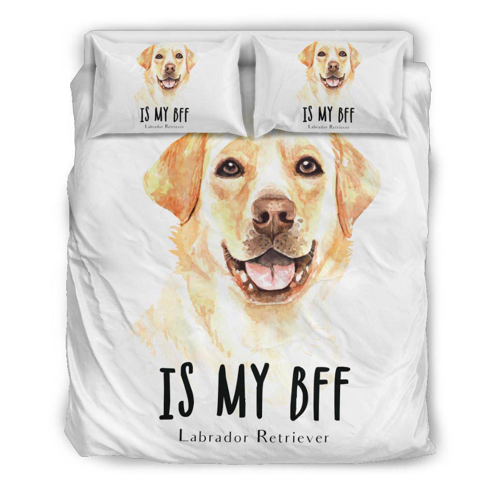 Labrador Retriever Portrait Bedding Set, Cool Dog Is My BFF Cartoon - Top Content | POD Collection | Free Shipping