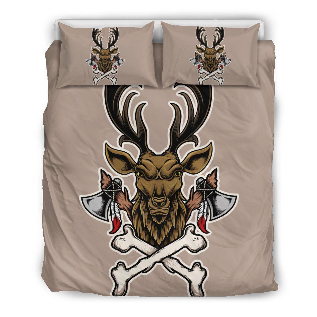 Vintage Deer Bone Axe Cartoon Illustration Bedding Set - Top Content | POD Collection | Free Shipping