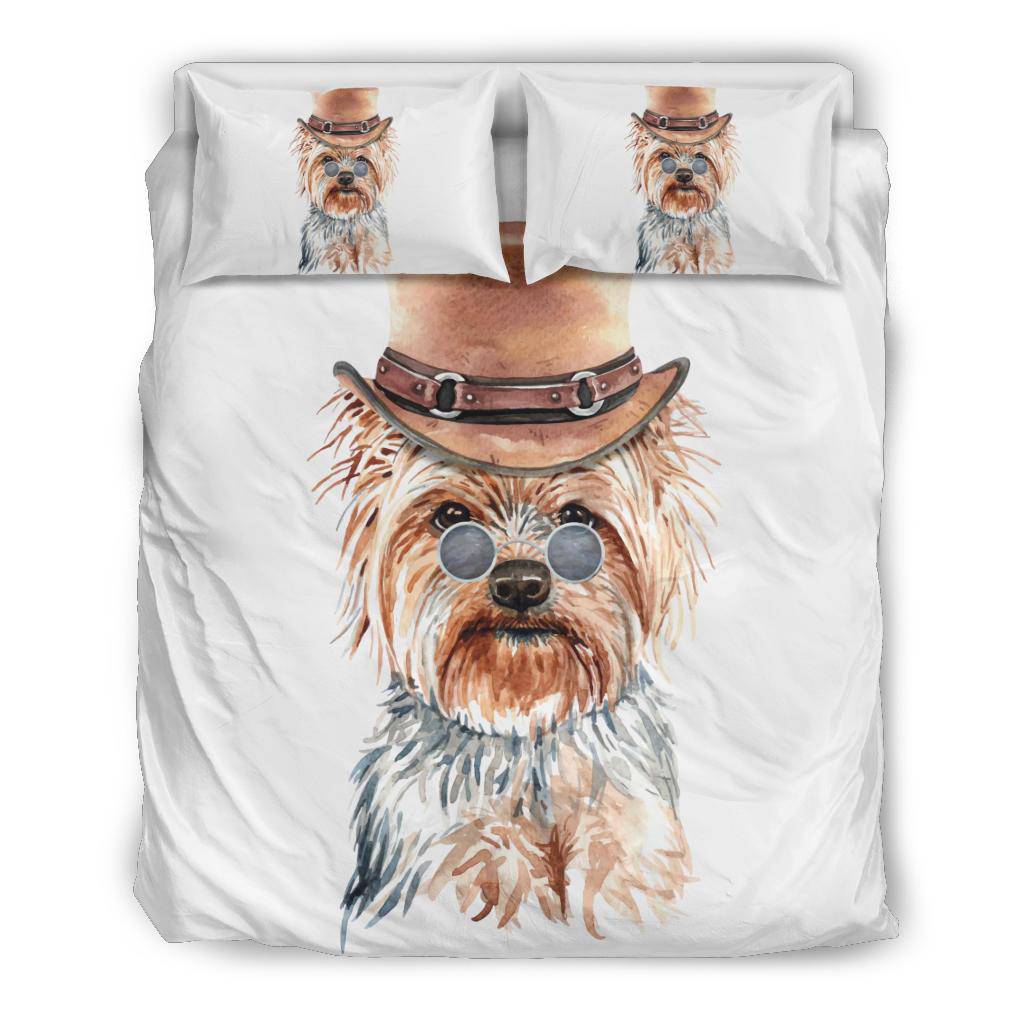 Yorkshire Terrier Watercolour Portrait Bedding Set, Cute Dog Cartoon - Top Content | POD Collection | Free Shipping