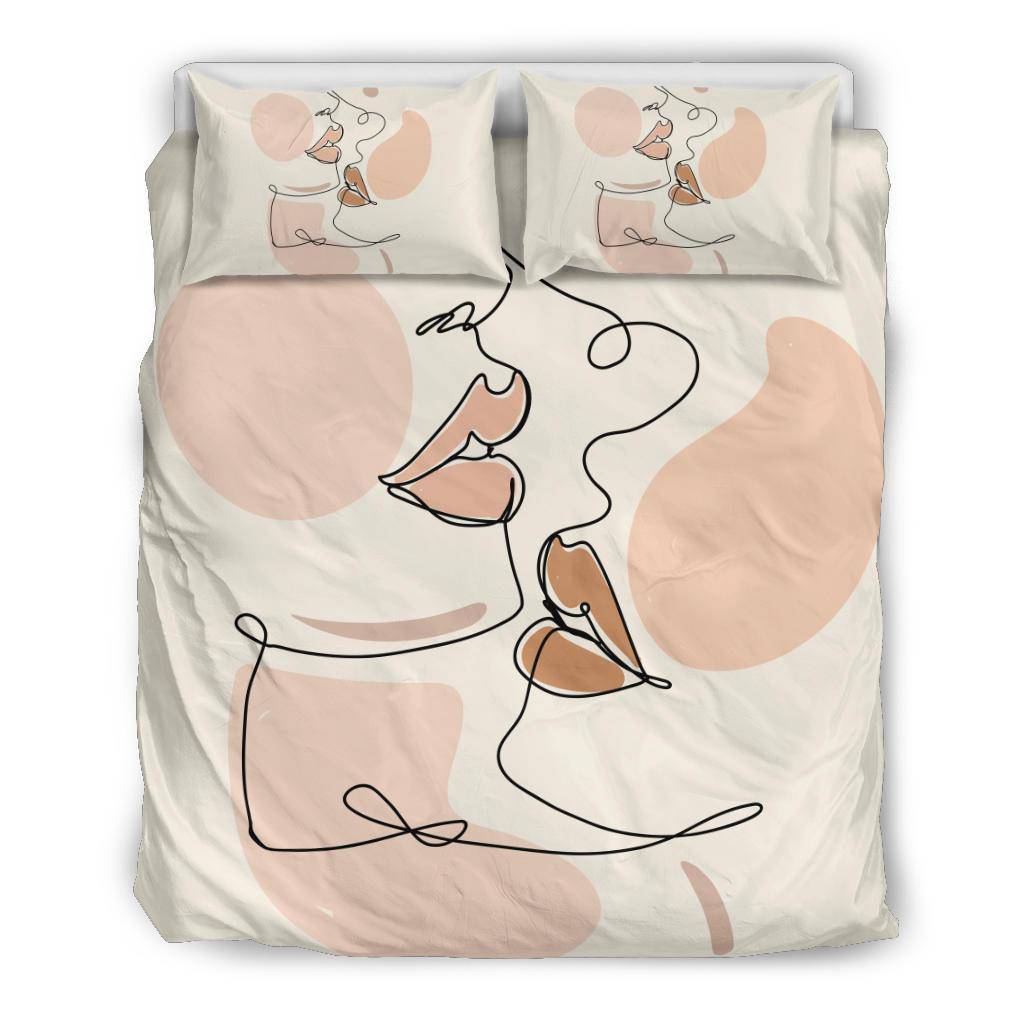 Abstract Beige Woman Lips Art Bedding Set - Top Content | POD Collection | Free Shipping