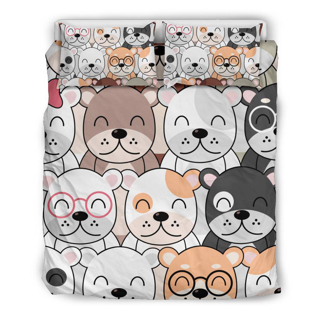 Cute Dogs Cartoon Pattern Bedding Set - Top Content | POD Collection | Free Shipping