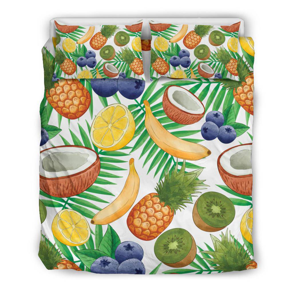 Exotic Fruit Pattern Banana Coconut Kiwi Pineapple Bedding Set - Top Content | POD Collection | Free Shipping