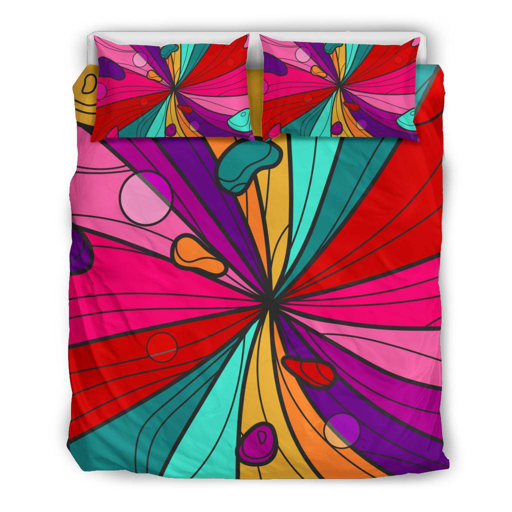 Hand Drawn Colorful Vivid Groovy Background Bedding Set - Top Content | POD Collection | Free Shipping