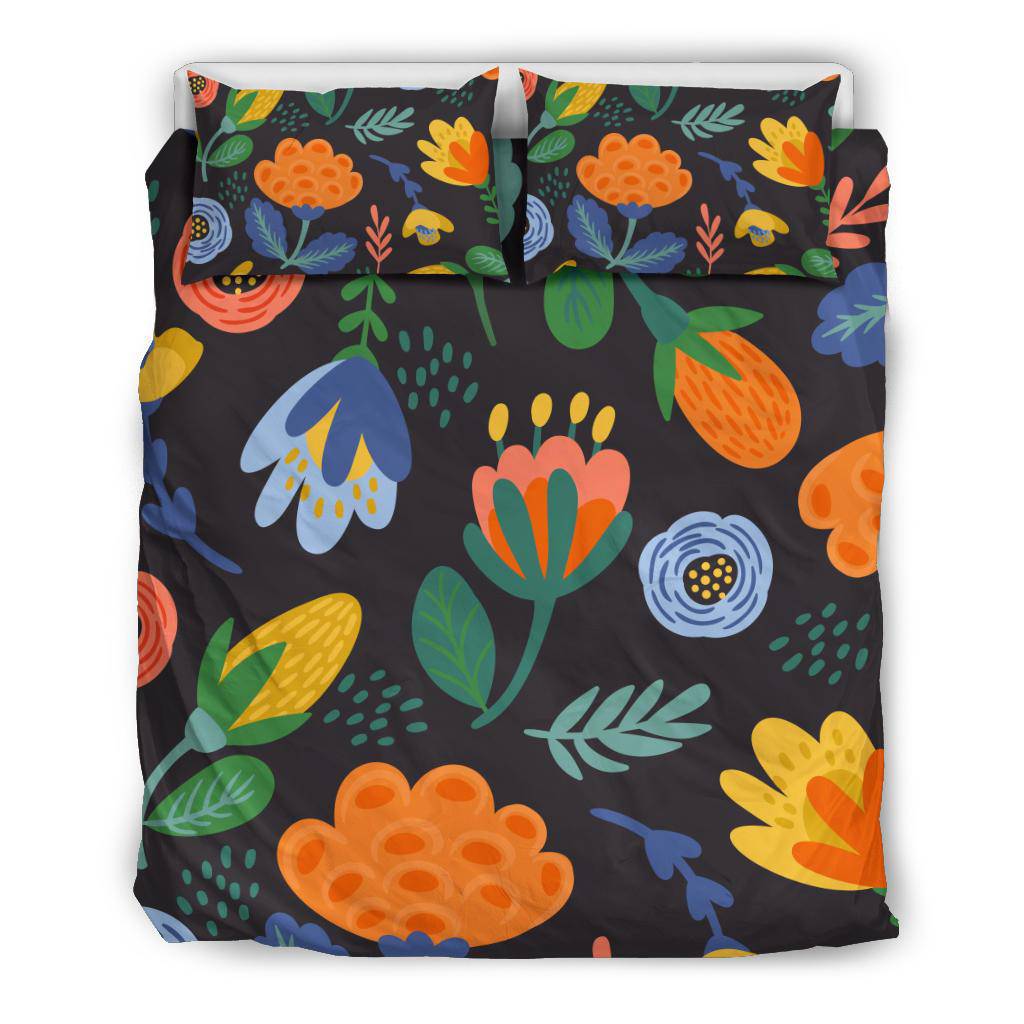 Hand Drawn Floral Pattern Flowers Plants Boming Bedding Set - Top Content | POD Collection | Free Shipping