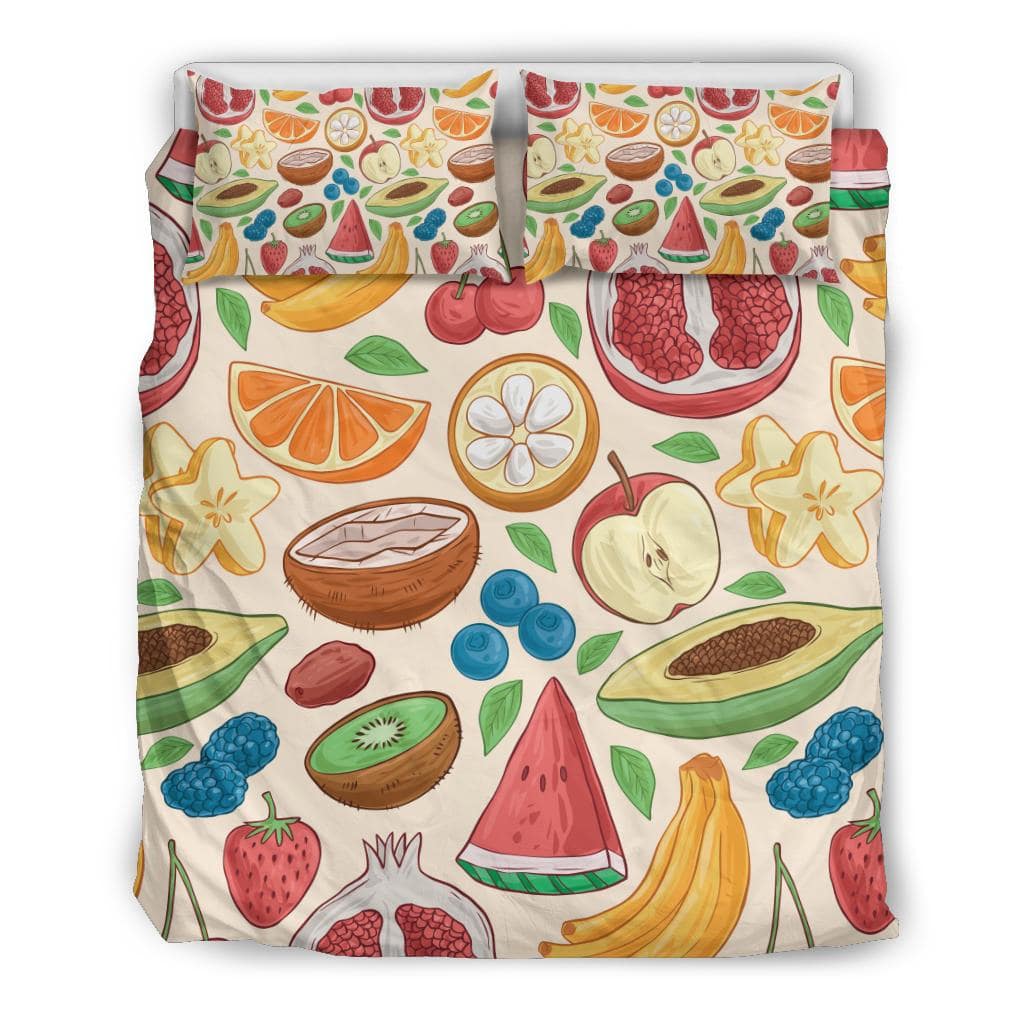 Hand Drawn Fruit Pattern Bedding Set - Top Content | POD Collection | Free Shipping