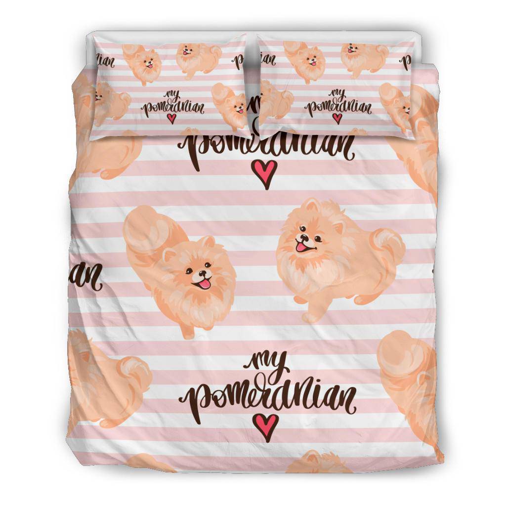 My Pomeranian Spitz Love, Cute Dog Cartoon Bedding Set - Top Content | POD Collection | Free Shipping