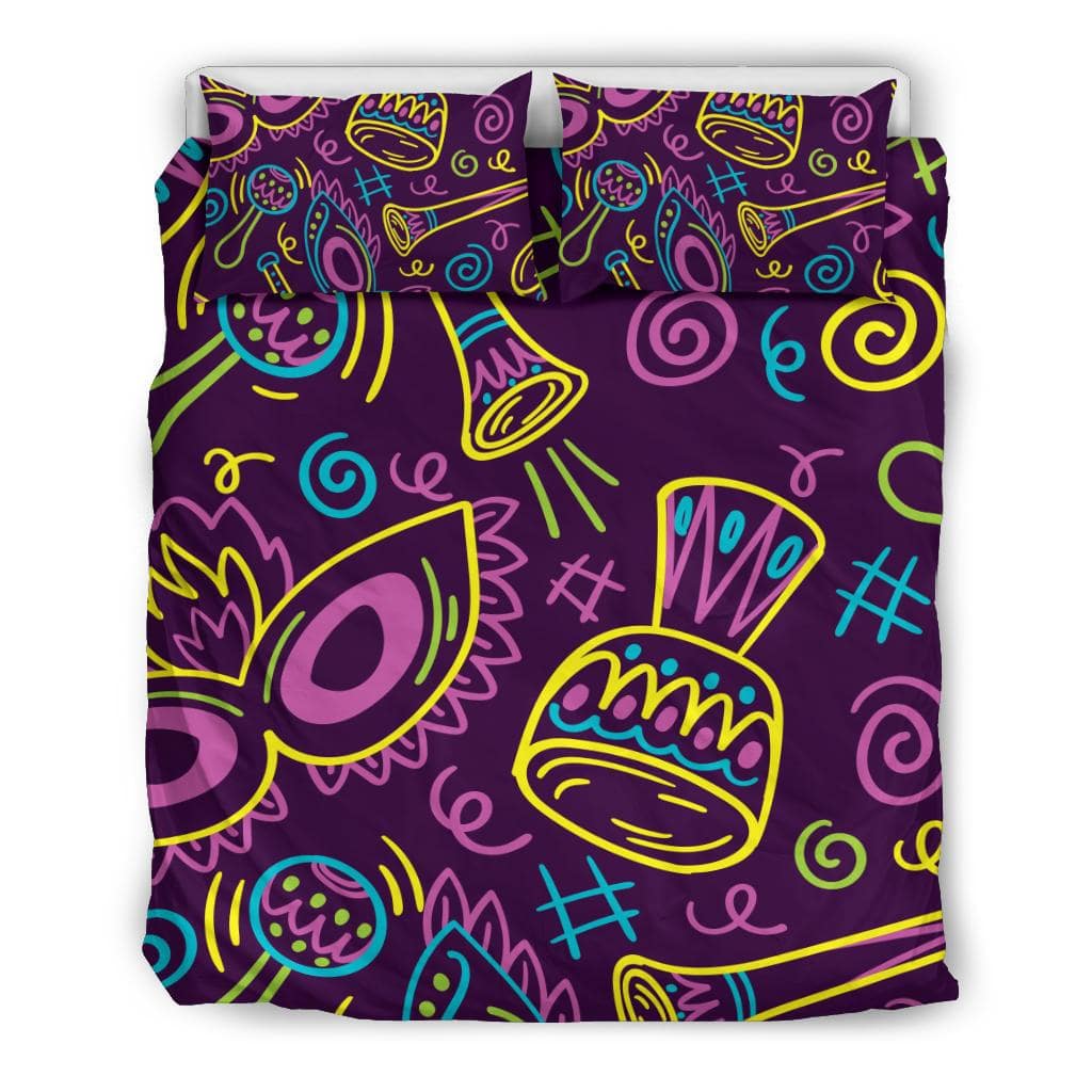 Hand Drawn Brazilian Carnival Pattern Bedding Set - Top Content | POD Collection | Free Shipping