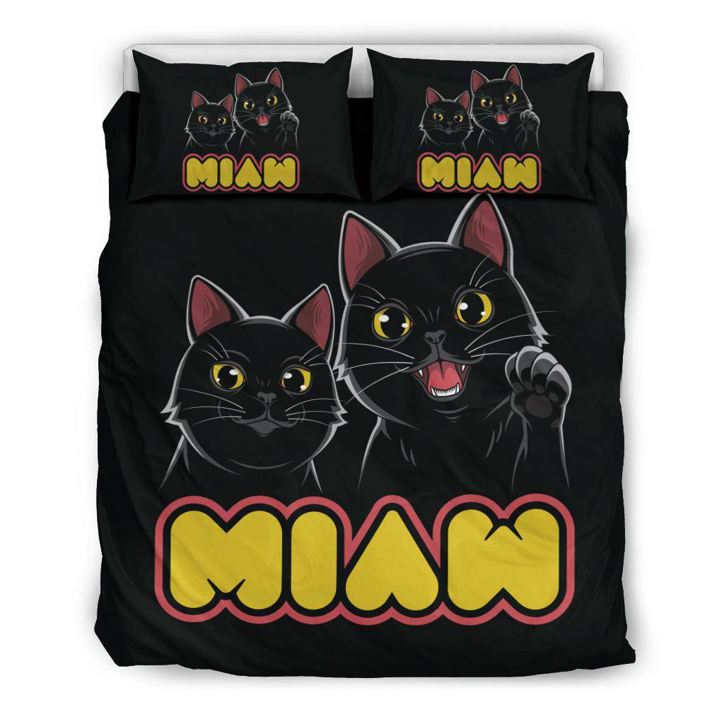 Miaw Cute Black Cats Bedding Set - Top Content | POD Collection | Free Shipping